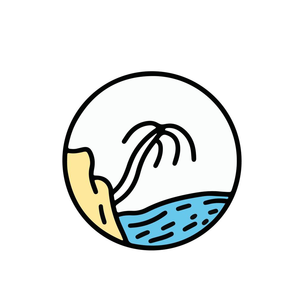 modèle de conception de logo extérieur. plage mer icône illustration vectorielle vecteur