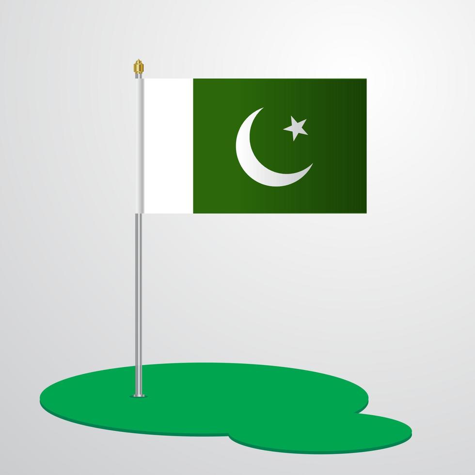 mât de drapeau pakistanais vecteur