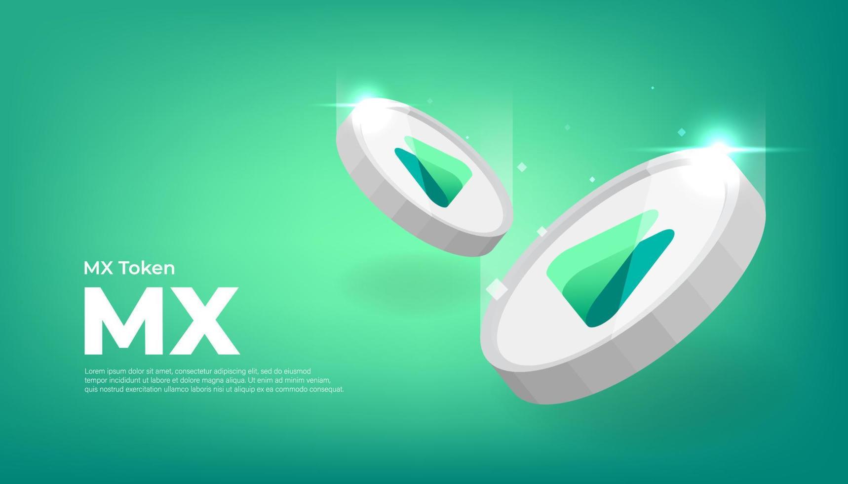 mx jeton mx coin fond de bannière de concept de crypto-monnaie. vecteur