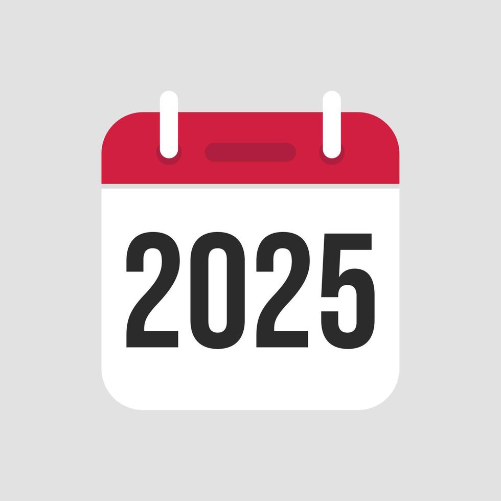 Vecteur de symbole d'icône de calendrier 2025.