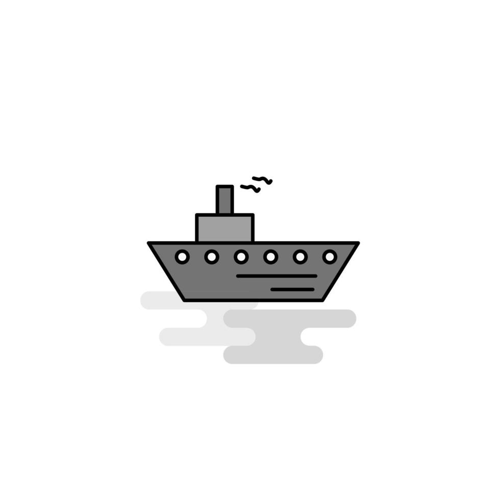 navire web icône ligne plate remplie icône grise vecteur