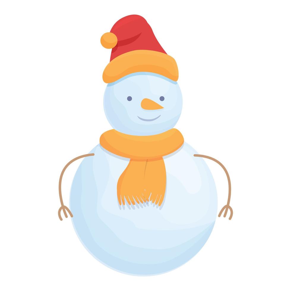 vecteur de dessin animé d'icône de bonhomme de neige de décoration. amusement écharpe