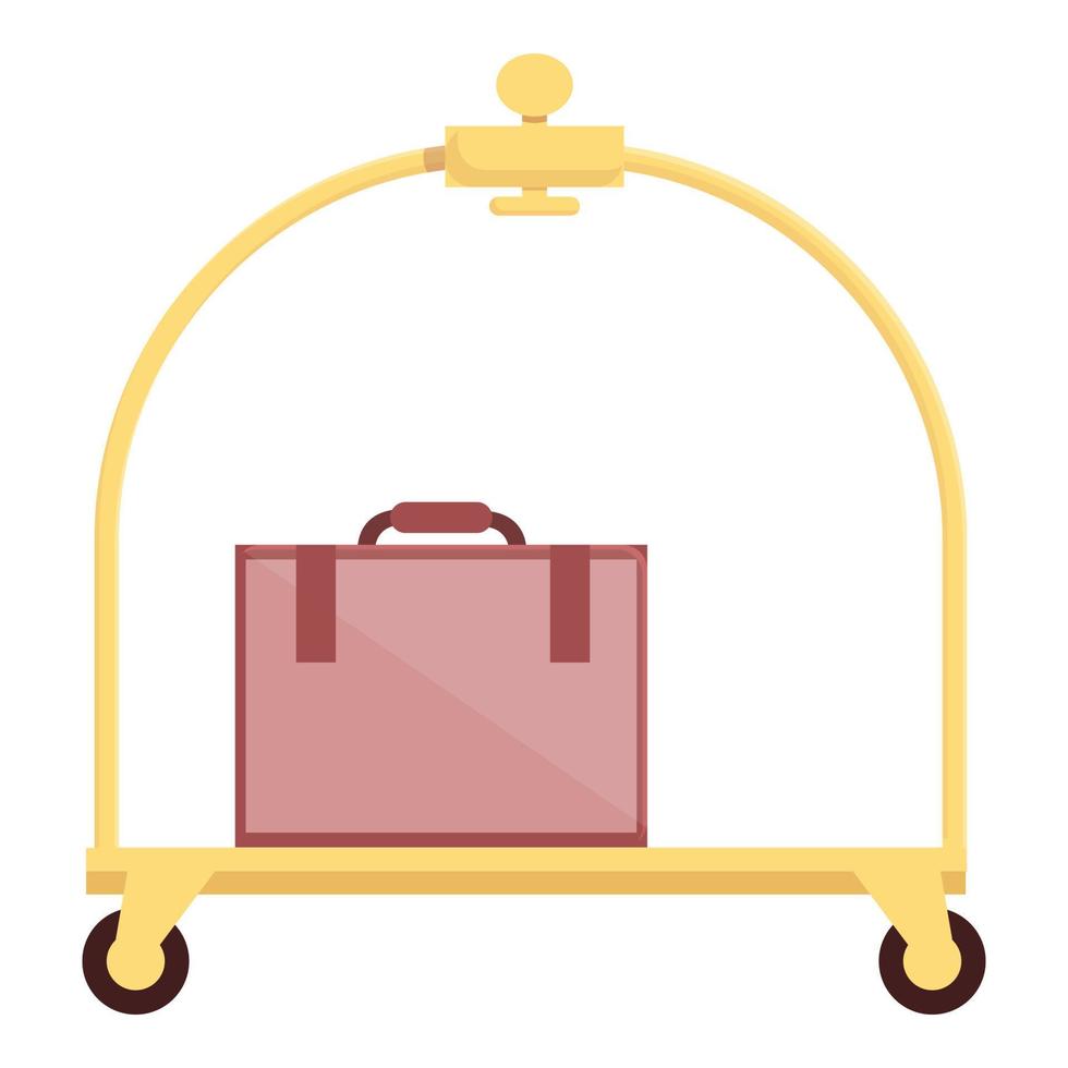 vecteur de dessin animé d'icône de chariot à bagages de valise. bagages de voyage