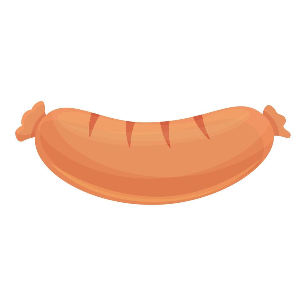 icône de saucisse grillée, dessin animé et style plat vecteur