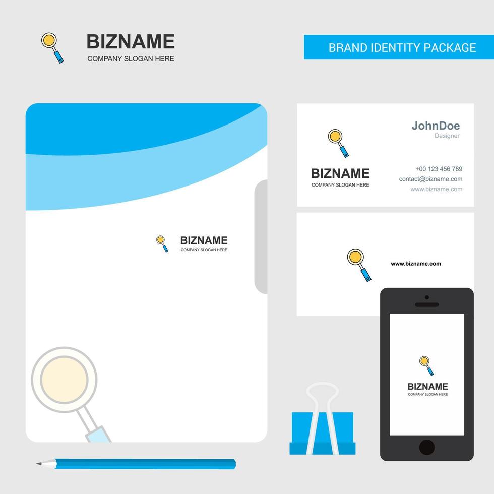 rechercher une couverture de fichier de logo d'entreprise carte de visite et illustration vectorielle de conception d'application mobile vecteur