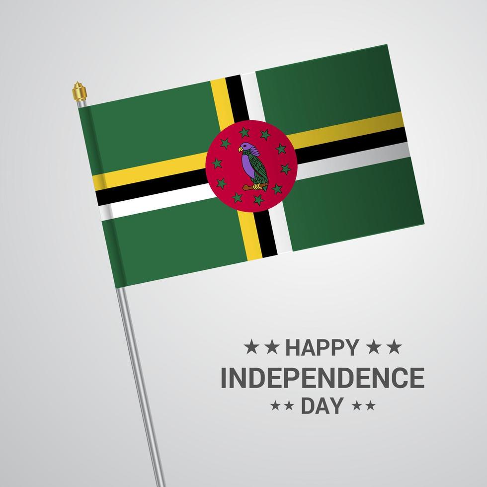 conception typographique de la fête de l'indépendance de la dominique avec vecteur de drapeau