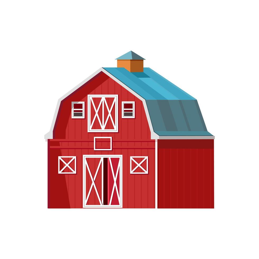 le bâtiment de la grange rouge. agriculture, agroalimentaire. illustration vectorielle isolée sur fond blanc vecteur