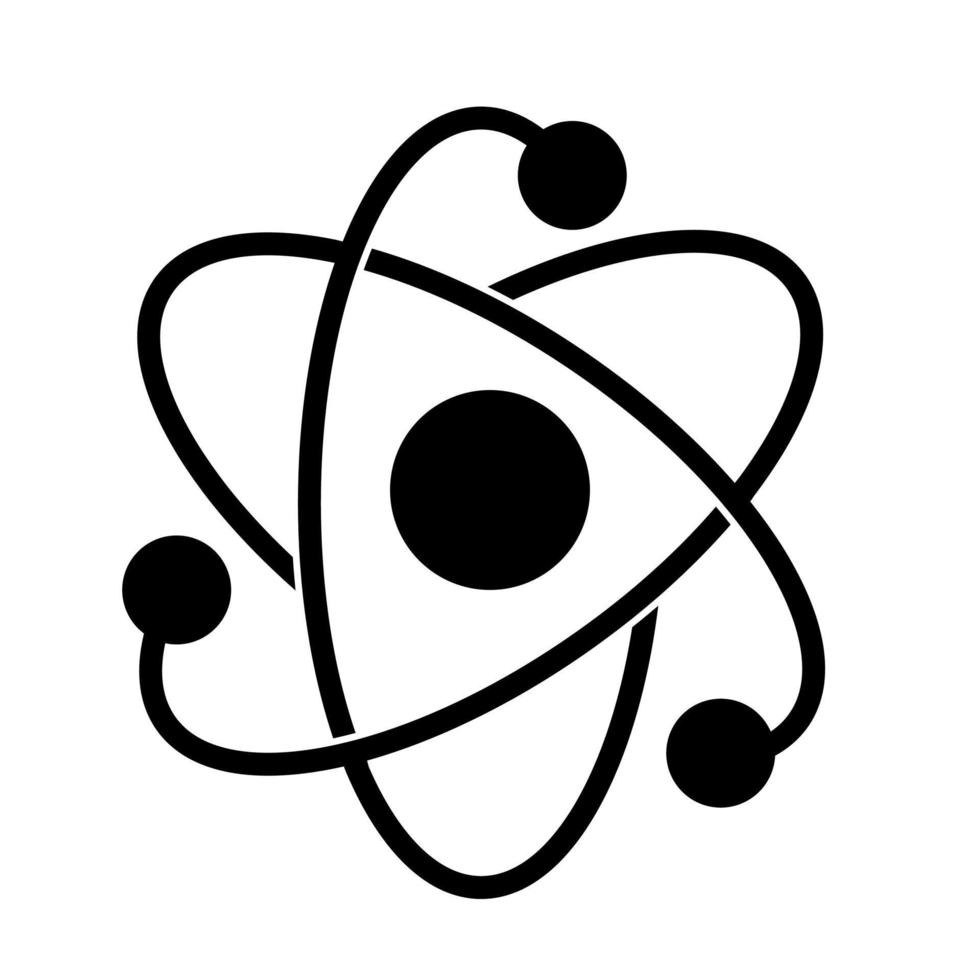 symbole scientifique de la molécule d'atome dynamique, icône scientifique, symbole de l'atome vecteur