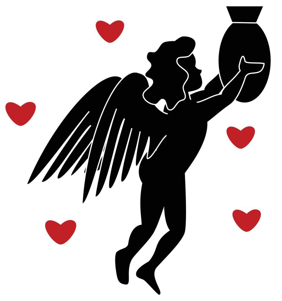 illustration de silhouette de cupidons vecteur