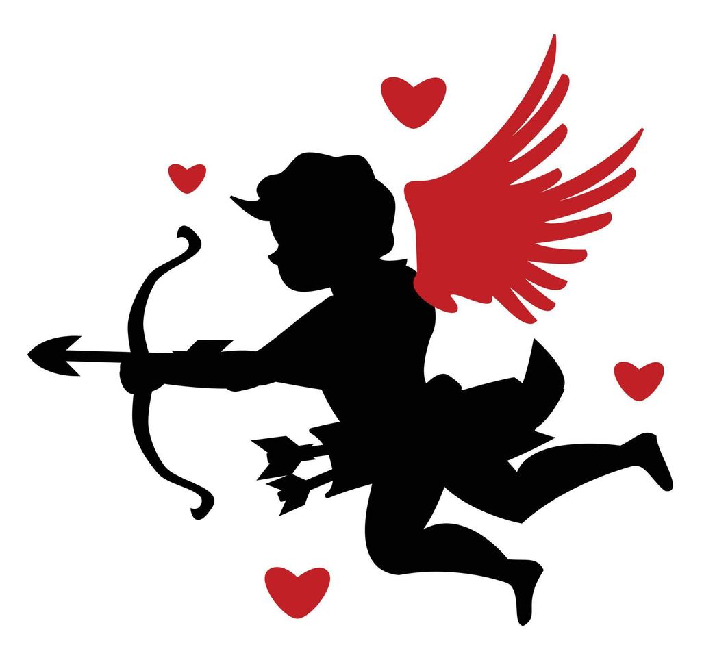 illustration de silhouette de cupidons vecteur