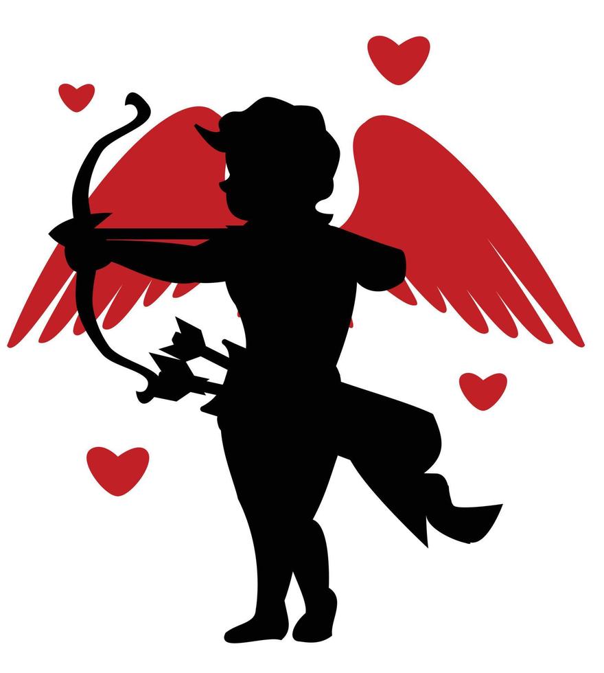 illustration de silhouette de cupidons vecteur