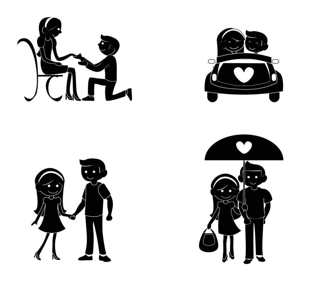 illustration de silhouette de couple vecteur