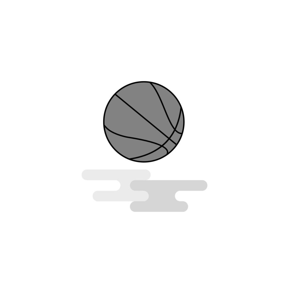 basket-ball web icône ligne plate remplie icône grise vecteur
