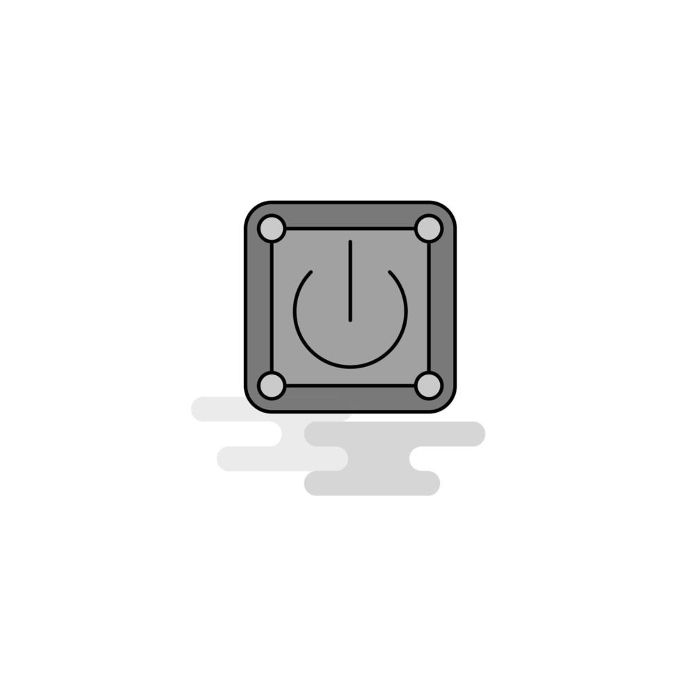 bouton d'alimentation icône web ligne plate remplie icône grise vecteur