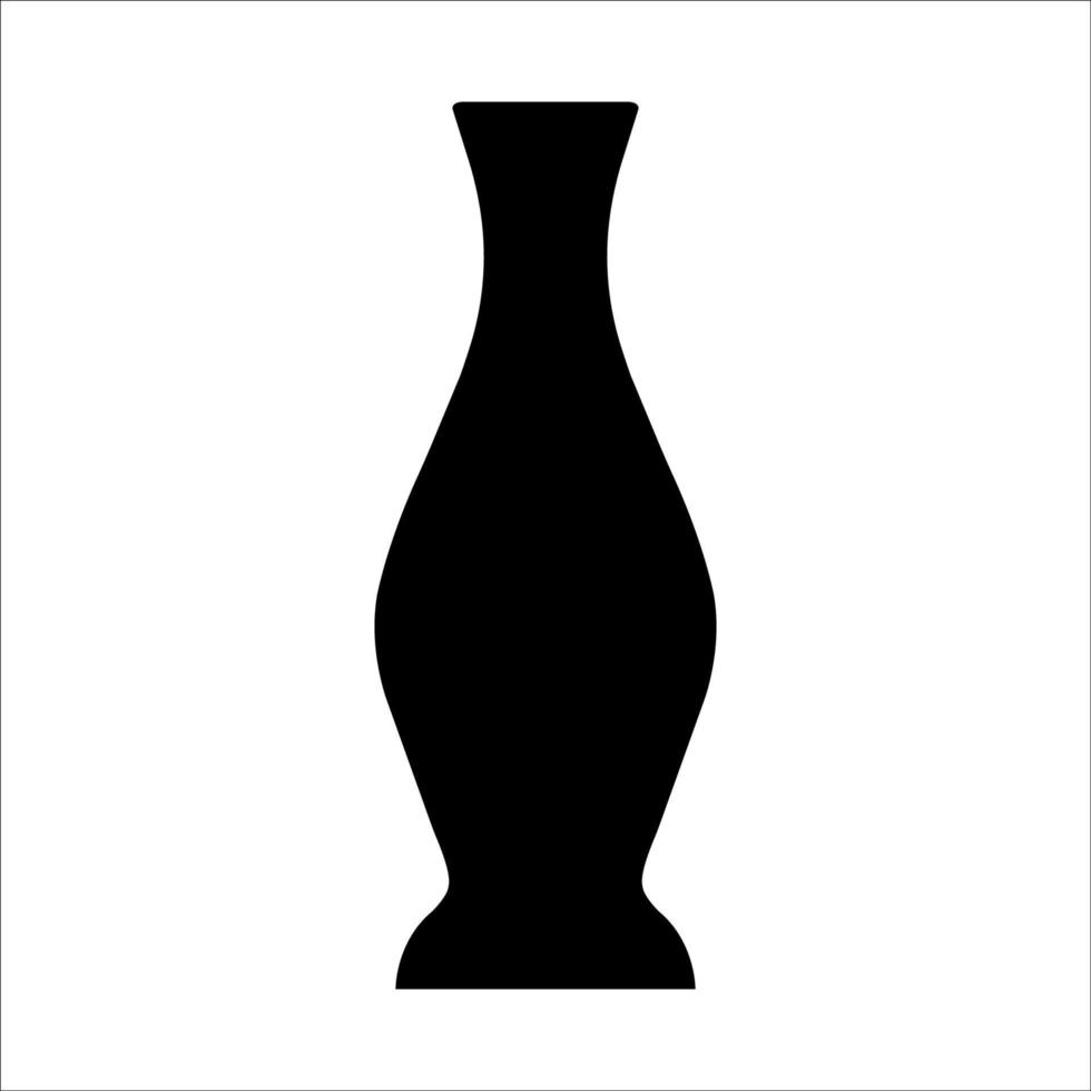 illustration vectorielle noire du vase en céramique moderne. élément unique dans un style bohème branché isolé sur fond blanc vecteur