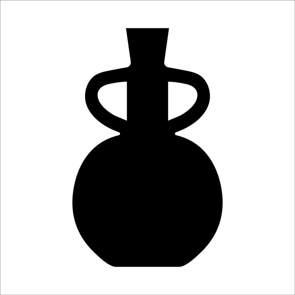 illustration vectorielle noire du vase en céramique moderne. élément unique dans un style bohème branché isolé sur fond blanc vecteur