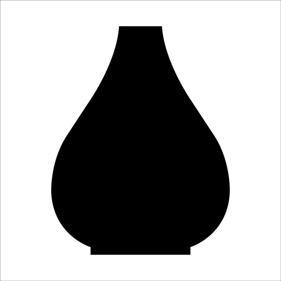 illustration vectorielle noire du vase en céramique moderne. élément unique dans un style bohème branché isolé sur fond blanc vecteur