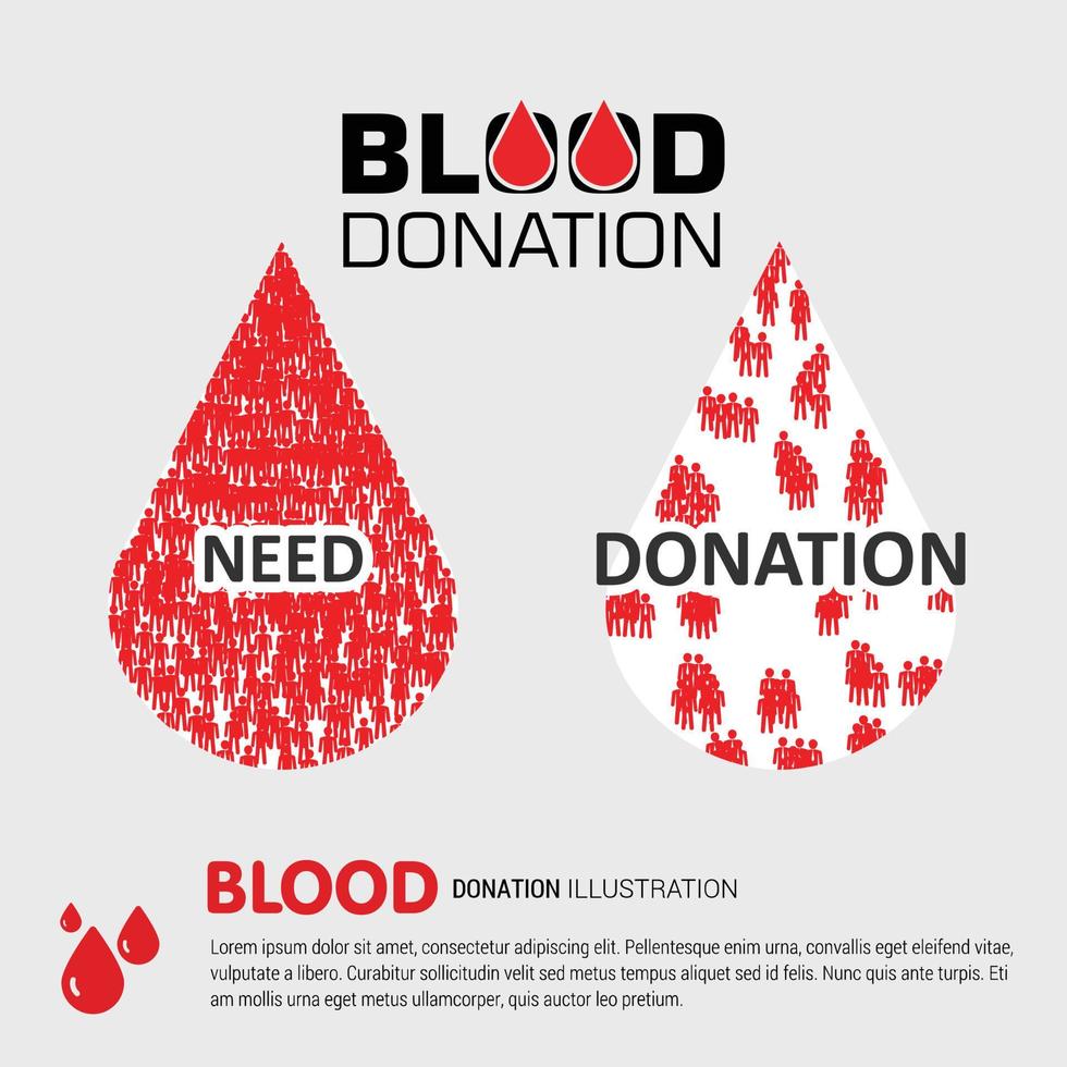 conception typographique de don de sang avec vecteur de style créatif