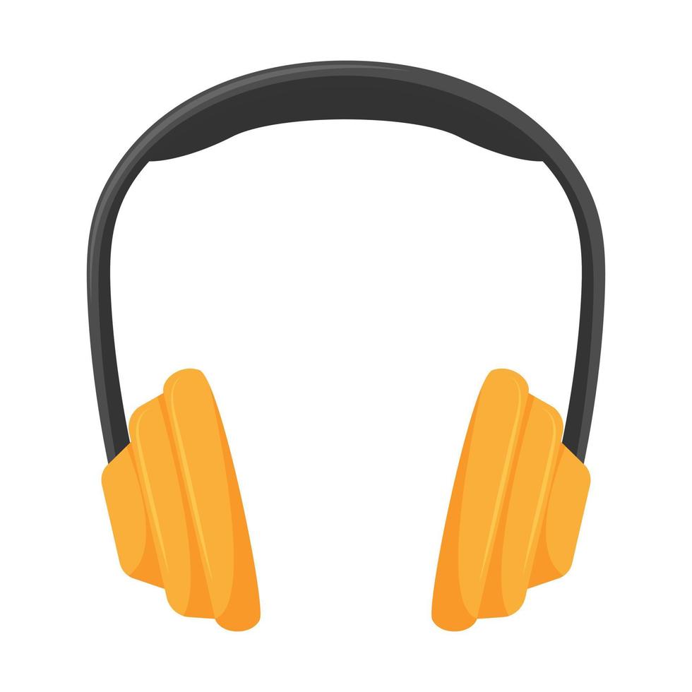 Casque supra-auriculaire de studio professionnel avec de grands coussinets d'oreille. équipement pour podcasting, apprentissage en ligne, écoute de musique. illustration de vecteur plat isolé sur fond blanc.