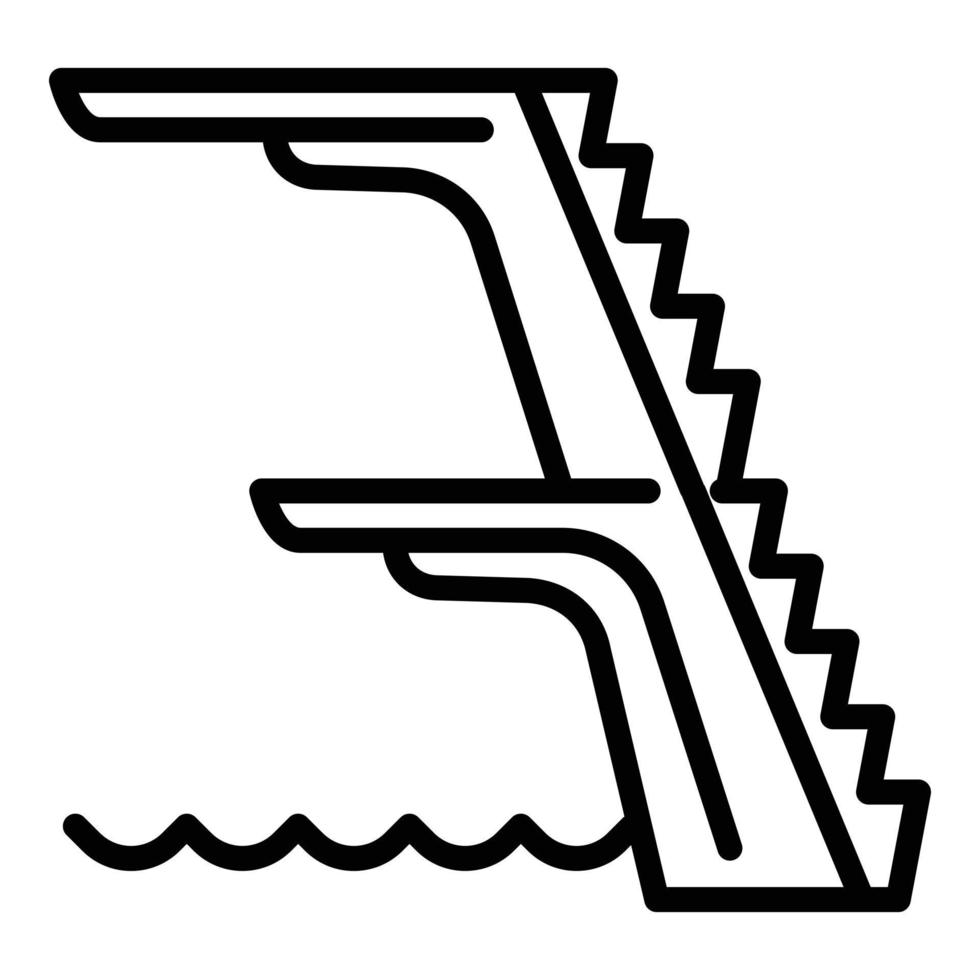 icône de tour de saut de piscine, style de contour vecteur