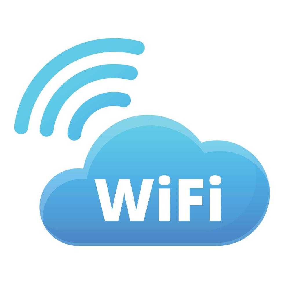 icône de nuage wifi gratuit, style cartoon vecteur