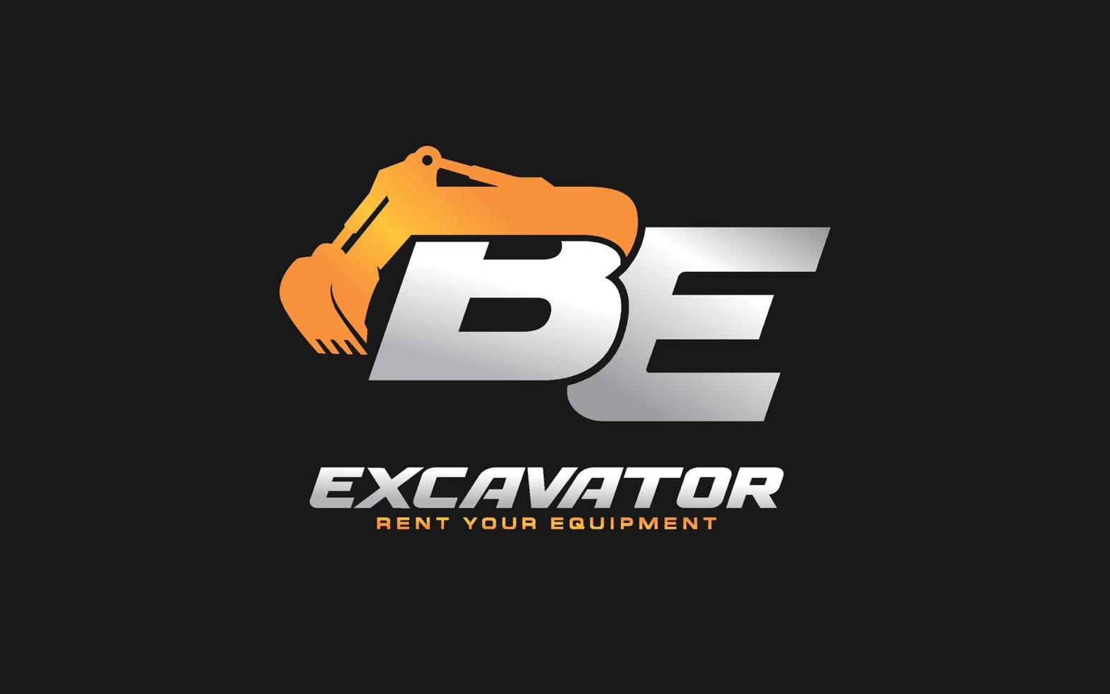 be logo pelle pour entreprise de construction. illustration vectorielle de modèle d'équipement lourd pour votre marque. vecteur