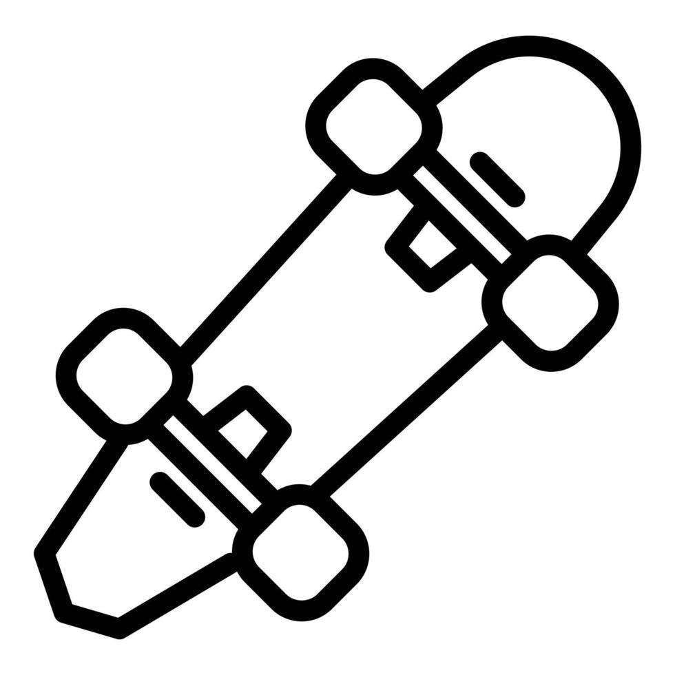 icône de planche à roulettes penny, style de contour vecteur