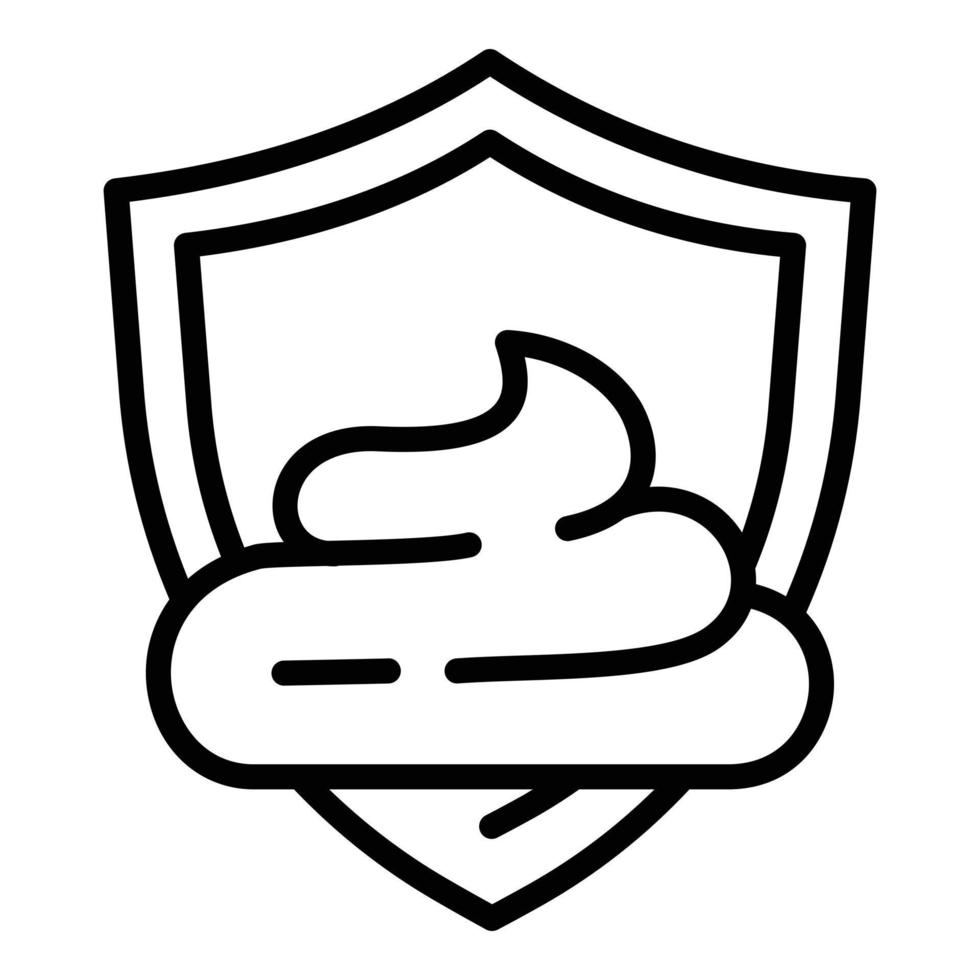 icône de protection de bouclier crème, style de contour vecteur
