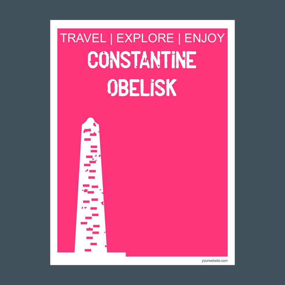 obélisque constantin istanbul turquie monument historique brochure style plat et typographie vecteur