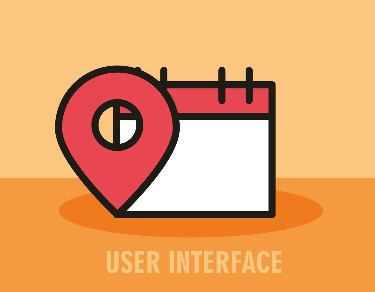 composition de l'interface utilisateur avec des icônes de ligne vecteur