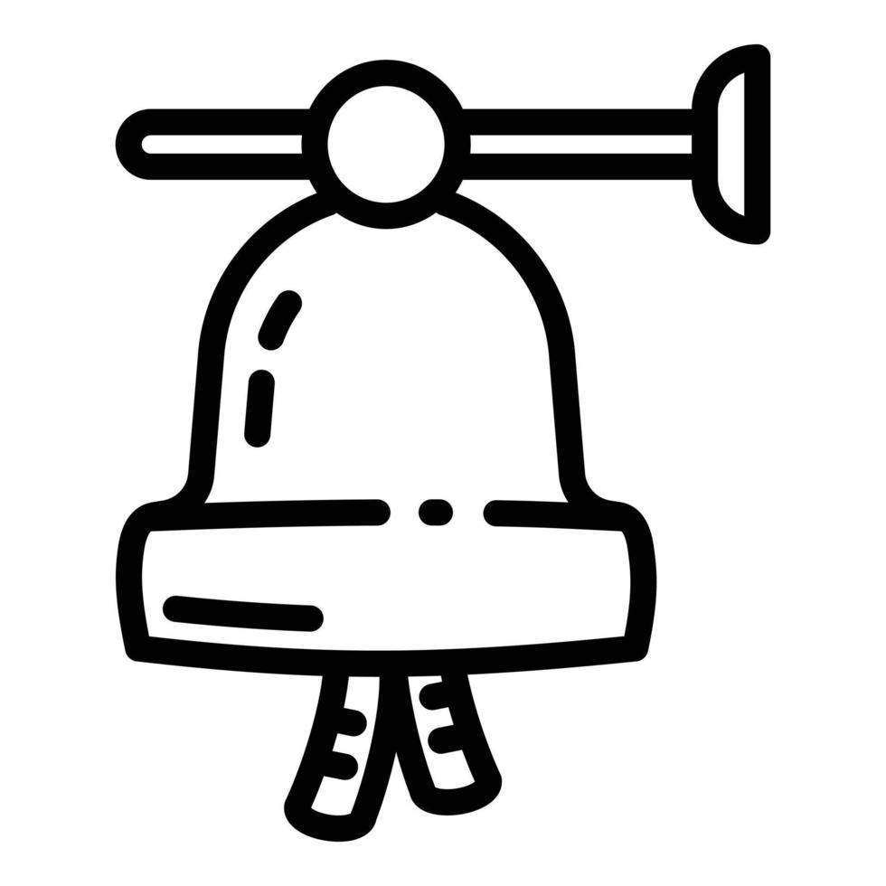 icône de cloche de navire, style de contour vecteur