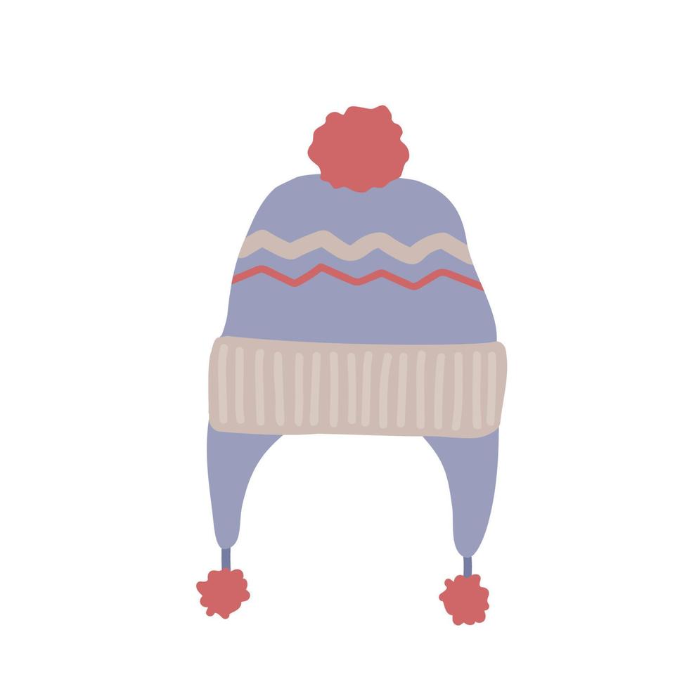 illustration vectorielle dessinée à la main bonnet et écharpe de vêtements d'hiver. adapté au site Web, aux autocollants, aux cartes postales. vecteur