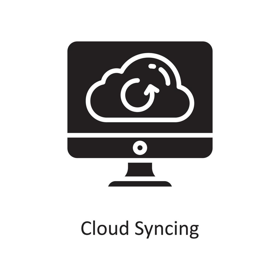 illustration de conception d'icône solide de vecteur de synchronisation de nuage. symbole de cloud computing sur fond blanc fichier eps 10