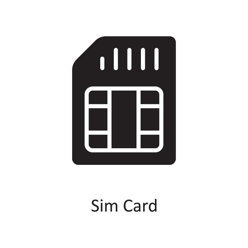 illustration de conception d'icône solide de vecteur de carte sim. symbole de cloud computing sur fond blanc fichier eps 10