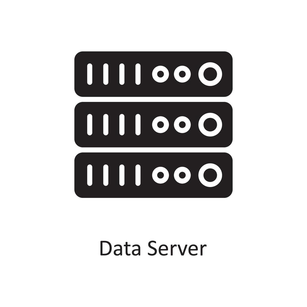 illustration de conception d'icône solide vecteur de serveur de données. symbole de cloud computing sur fond blanc fichier eps 10