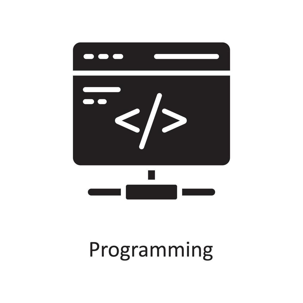 illustration de conception d'icône solide de vecteur de programmation. symbole de cloud computing sur fond blanc fichier eps 10