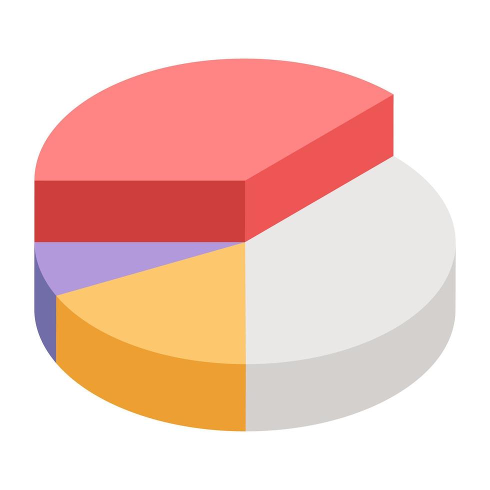 icône de conception parfaite du graphique en tranches vecteur