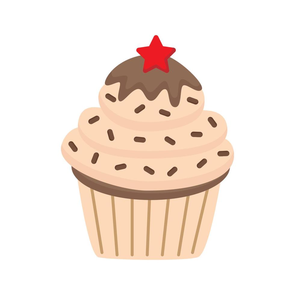 illustration vectorielle de cupcake mignon isolé sur fond blanc. vecteur