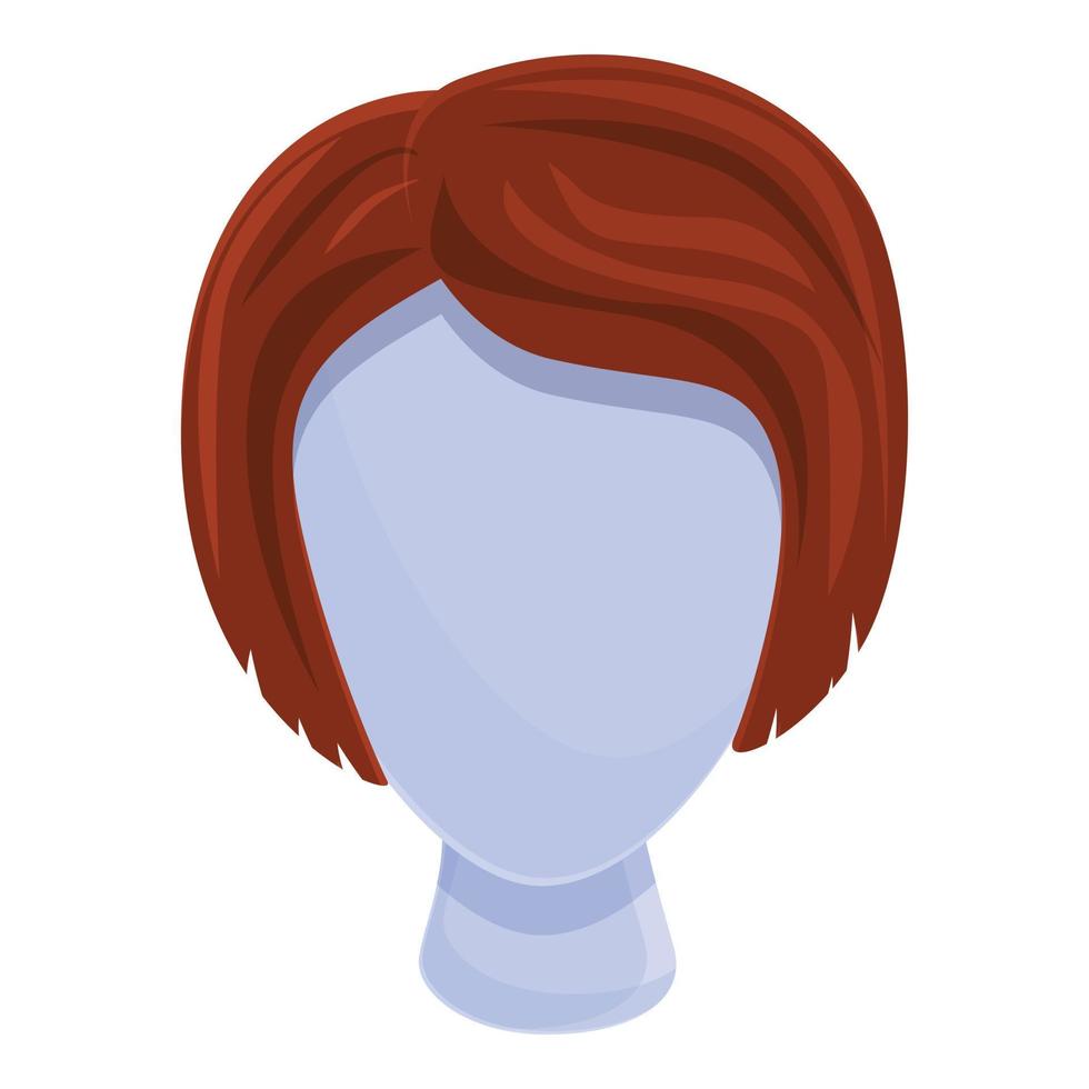 icône de perruque courte, style cartoon vecteur