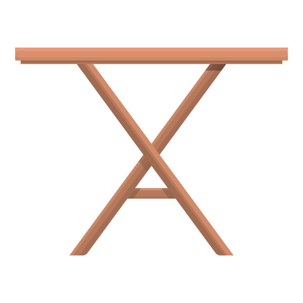 vecteur de dessin animé d'icône de table extérieure d'été. table ronde en bois