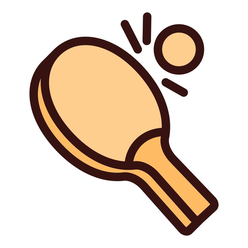 vecteur de contour d'icône de raquette de ping-pong. tennis de table