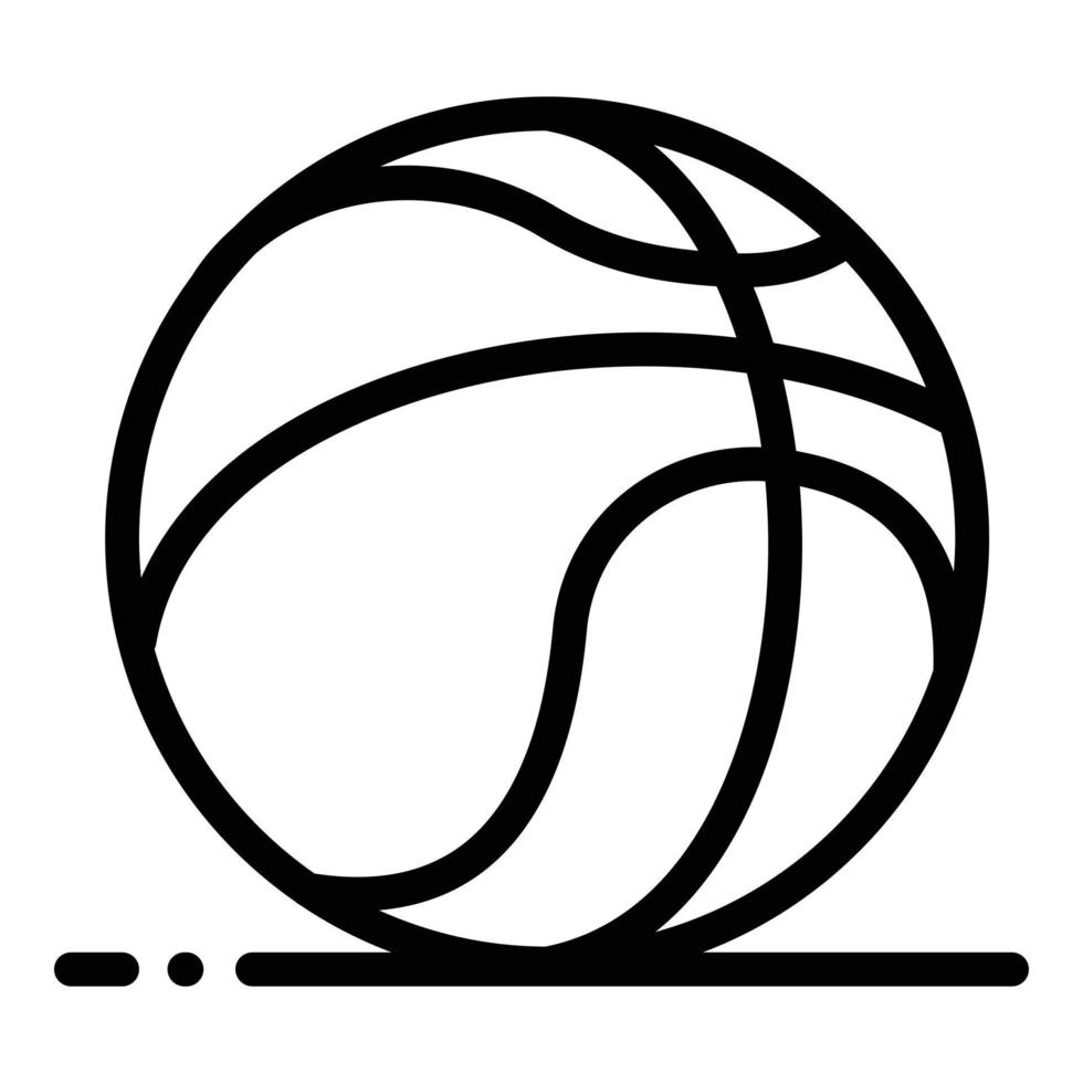 icône de balle en caoutchouc de basket-ball, style de contour vecteur