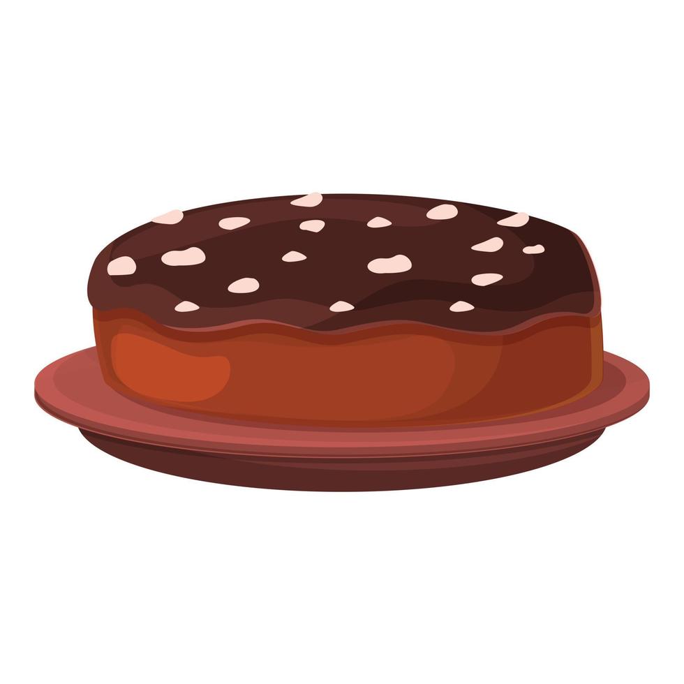 vecteur de dessin animé d'icône de tarte au chocolat. gâteau guimauve