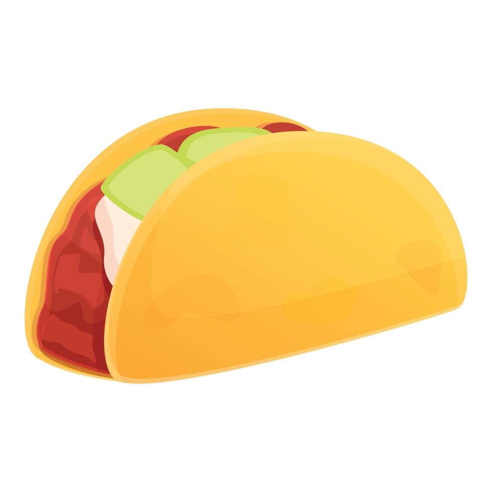 taco avec icône de fromage, style dessin animé vecteur