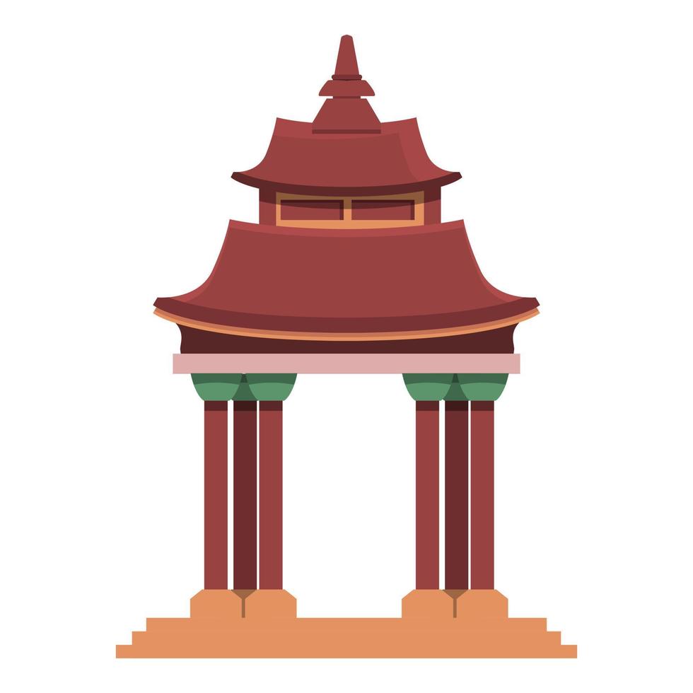 vecteur de dessin animé d'icône de pagode asiatique. bâtiment en porcelaine