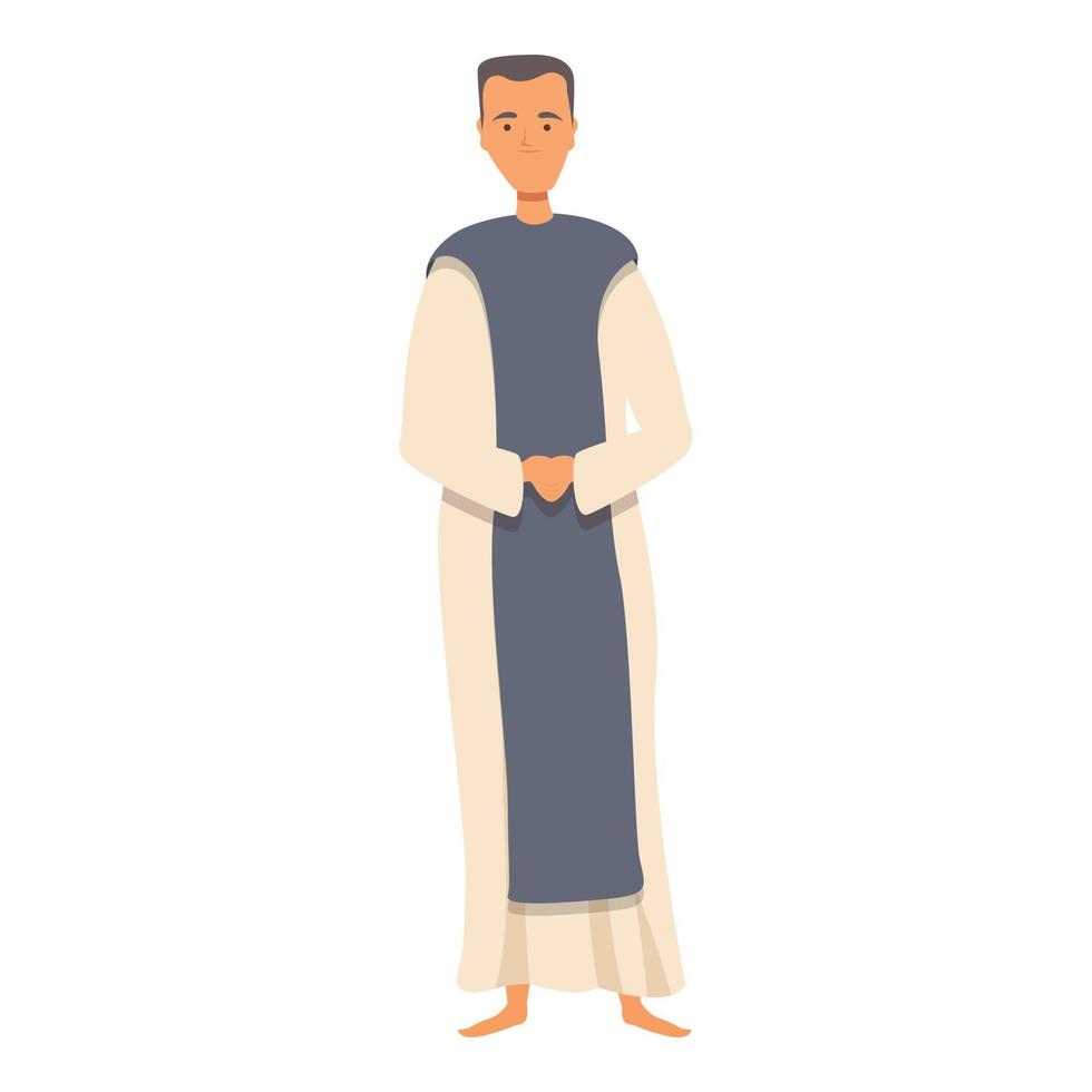 vecteur de dessin animé d'icône de moine religieux. homme prêtre