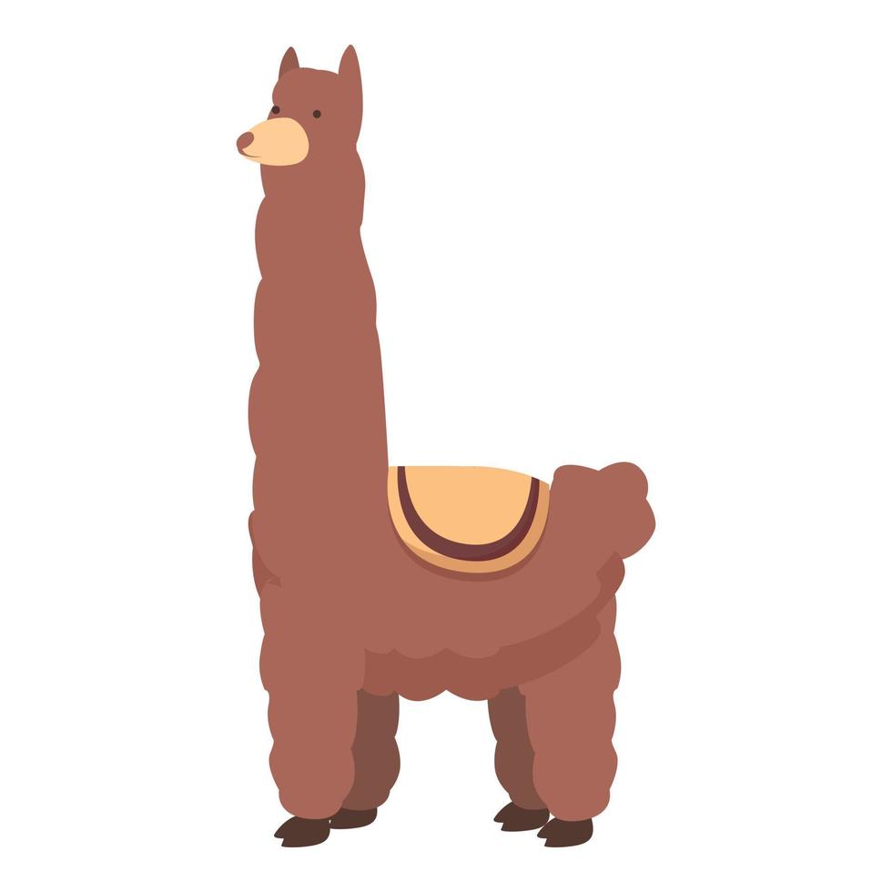 vecteur de dessin animé d'icône de lama brun. animal mignon