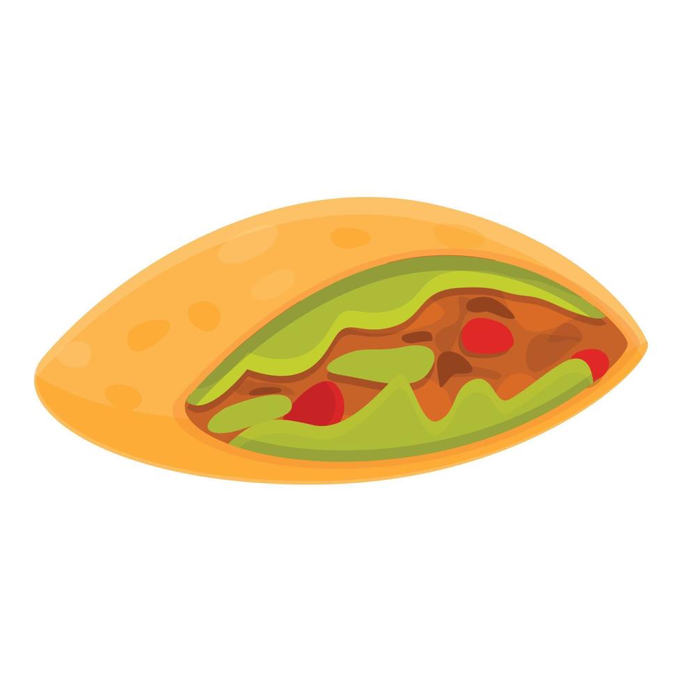 icône de pain pita falafel, style cartoon vecteur