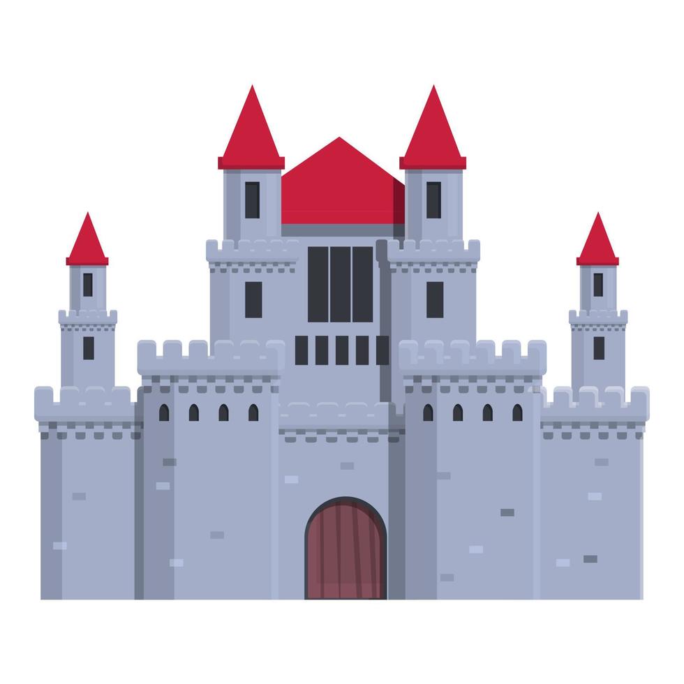 vecteur de dessin animé icône château médiéval. tour du roi