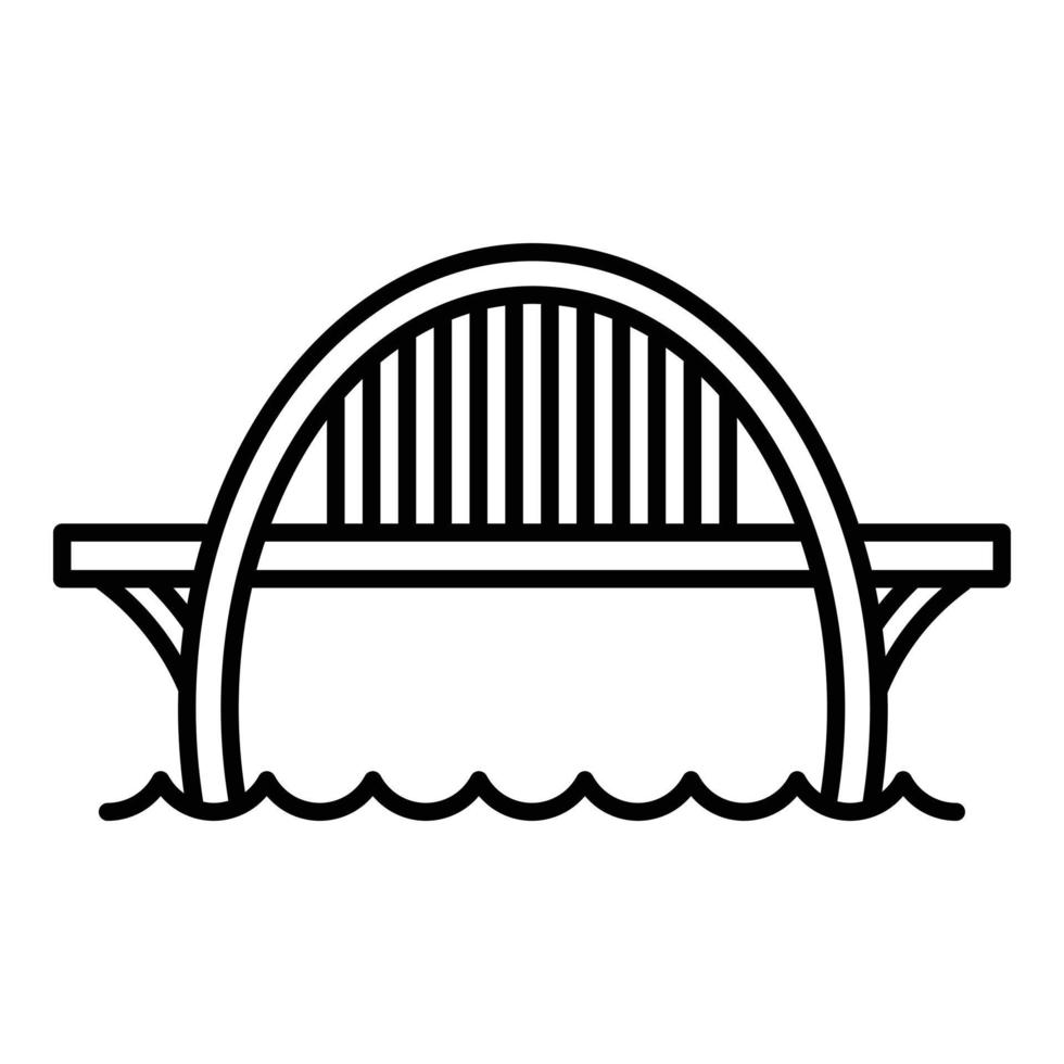icône de pont de construction, style de contour vecteur